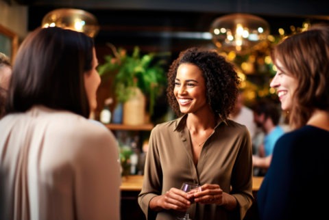 Femme Collaborative dîner de l'amitié